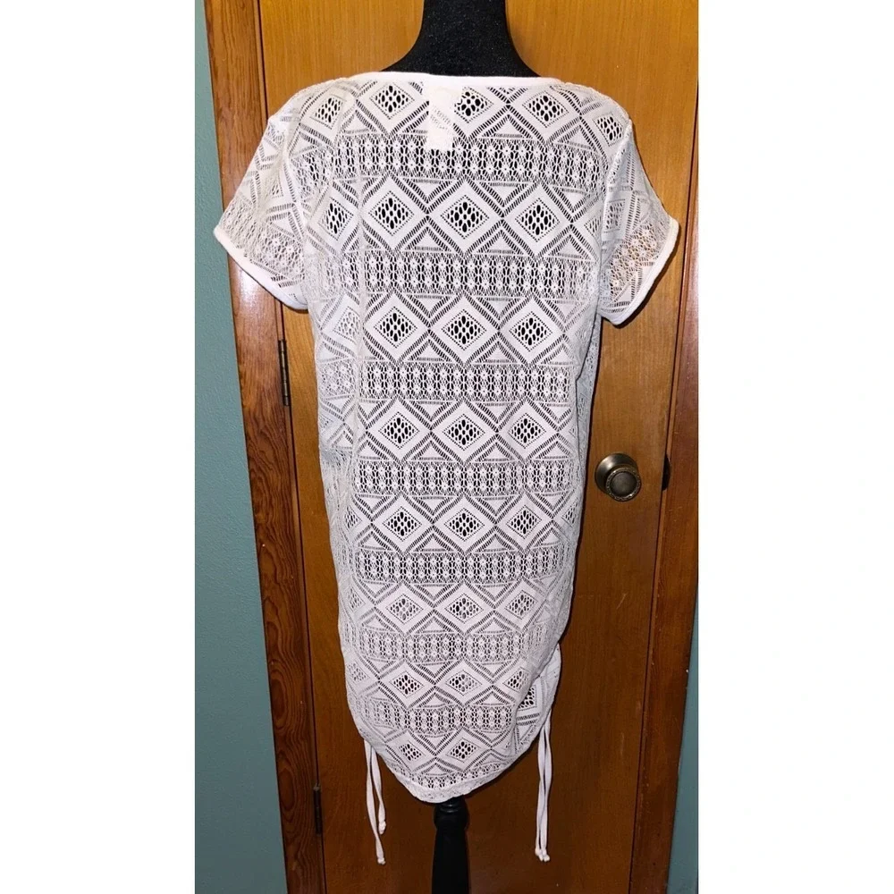 Wearabouts White Geometric Swimsuit Cover‎ Up Tunic Beach Dress M